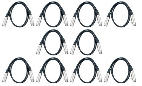 Cable Up 3 Pin 10' DMX 10 Pack Cable Exclusive Bundle