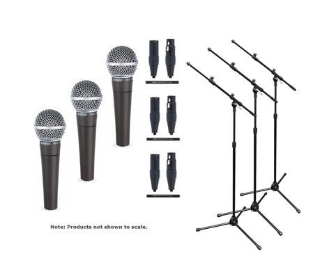 Shure SM58LC Trio Microphone Exclusive Bundle