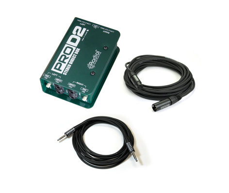 Radial Engineering Pro D2 Stereo Direct Box And Cables Exclusive Bundle
