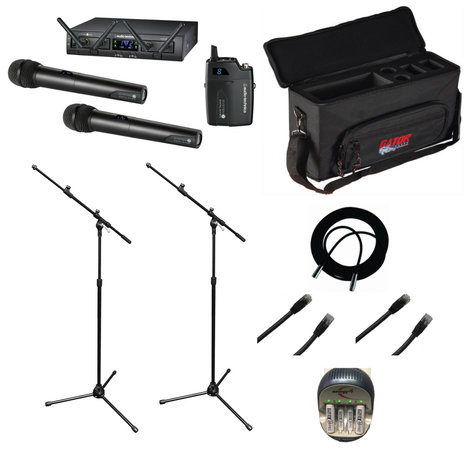 Audio Technica ATW-1322 Exclusive Wireless Dual Handheld System Bundle