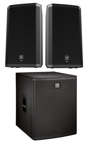 EV ZLX-12P Dual Active Speaker With Subwoofer Exclusive Bundle