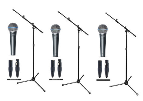 Shure Beta 58A Trio Microphone Exclusive Bundle