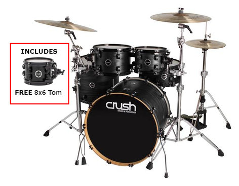 Crush Drums C2A528201 Satin Black Exclusive Bundle
