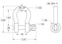 Adaptive Technologies Group SK-375 3/8" Shackle with Screw Pin Anchor, 2000lb WLL