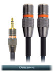 Cable Up YP-M3-MF3D-0.5 6" 1/8" TRS Male to Dual 1/8" TRS Female Parallel Y-Cable