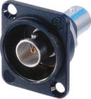 Neutrik NBB75DFIB-P 75 Ohm Isolated BNC Bulkhead Jack in Black D-Shape Housing