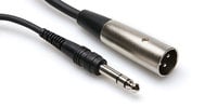 Hosa TTX103M Interconnect Cable, TT TRS to XLR3M, 3ft