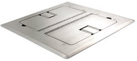 Mystery Electronics FMCA3800 Stainless Steel Self-Trimming Floor Box with Cable Doors