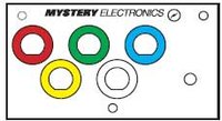 Mystery Electronics MPV ModuLine Insert Panel Punched for 5x 1/2" Color-Coded Neutrik D Connectors & 1x 1/8" Connector