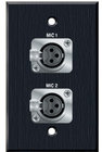 PanelCrafters PC-G1320-E-S-C Two XLR-F for Mics on 1 Gang Wallplate