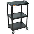 AmpliVox SN3365 3-Shelf AV Cart with Casters