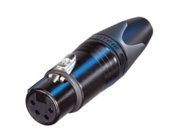 Neutrik NC4FXX-B 4-Pin Black Metal XLR-F Cable Connector with Gold Contacts
