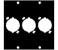 Middle Atlantic Products UNIV-3 1 Wide, 3-XLRF Blank Module
