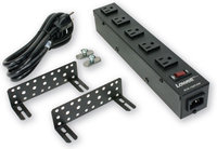 Lowell ACS-1505-SW 15A Power Strip with Switch, Cord, and Mounting Brackets