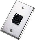 Neutrik 104L Single Gang Silver Wallplate with 1 Female Speakon Connector