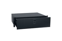 Lowell UDP-314 Locking Utility Drawer with Slam Latch, 3 Rack Units, 14.5" Deep, Black