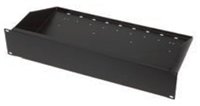 Lowell USE-210  Utility Rack Shelf, Blank Panel Cover, 2 Rack Units, 10" Deep, Black