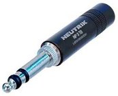 Neutrik NP3TB-B 1/4" 3-Conductor Plug with Black Metal Housing, Nickel Contacts