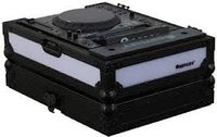 Odyssey FFX2RCDJBL Flight FX2 Series Large Format Tabletop CD/Digital Media Player Case with Front & Right Side LED Panel
