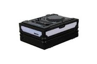Odyssey FFX2LCDJBL Flight FX2 Series Large Format Tabletop CD/Digital Media Player Case with Front & Left Side LED Panel