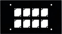 Ace Backstage WP408  Aluminum Wall Panel with 8 Connectrix Mounts, 4 Gang, Black