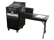 Odyssey FZ1116WDLXBL Pro Rack Case with Wheels and Table, 11 Unit Top Rack, 16 Unit Vertical