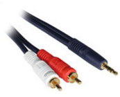 Cables To Go 40613 3 ft. Velocity 3.5mm Stereo Male to 2 RCA Stereo Males Y-Cable