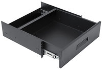 Atlas IED SD3-14  3 RU Recessed Storage Drawer in Black with 14.75" D Extension