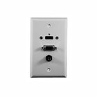 Philmore 75-642  Stainless Steel Wall Plate with HDMI, VGA, 3.5mm Connectors