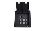 Elite Core FB8-2NE8FD Elite Core FB8 Recessed Floor Box with 6 XLRF + 2 EtherCon Pass-Through Jack