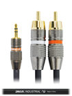 Cable Up YS-M3-RMD-3-BLK 3 ft 1/8" TRS Male to Dual RCA Male Y-Cable with Black Jacket