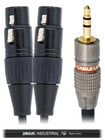 Cable Up YS-M3-XF3D-25-BLK 25 ft 1/8" TRS Male to Dual XLR Female Y-Cable with Black Jacket
