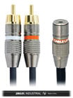 Cable Up YS-MF3-RMD-0.5-BLK 6" 1/8" TRS Female to Dual RCA Male Send/Return Y-Cable with Black Jacket