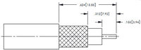 Kings 0345-E00-C9001N 75 Ohm DIN 1.0/2.3 Straight Male Plug for Belden 1694A Cable with Nickel Body and Gold Contacts