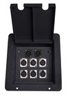 Elite Core FB6-SP Recessed Floor Box with 6 XLR Female and 2 Speakon Connectors, Black