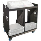 Grundorf COMBO-D12CB Carpet Series Double 12-Space Combo Rack/Mixer Case with Casters in Black