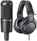 Audio-Technica AT2035/ATHM20X AT2035/ATH-M20x Audio Package with Large Diaphragm Condenser Microphone & Closed-Back Monitor Headphones