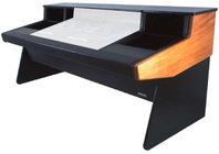 Omnirax S6C242-B Synergy 600 Desk in Black Melamine with Rack Bays for Digidesign C24