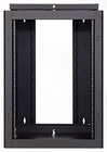 Lowell LWSR-1222  Wall 12 Unit Rack Mount with Swing Open Door and Fixed Rail, 22" Deep, Black