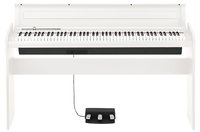 Korg LP-180 Digital Piano - White 88-Key Digital Home Piano with Weighted Hammer Action and Triple-Pedal Unit