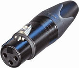 Neutrik NC3FXX-B 3-Pin Female XLR Cable Connector in Black with Gold Contacts