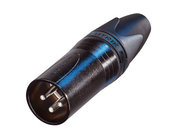 Neutrik NC3MXX-BAG 3-pin Male XLR Cable Connector, Black, Silver Contacts