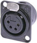 Neutrik NC4FD-L-B-1 D Series 4-pin XLRF Panel Receptacle, Black with Gold Contacts