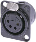 Neutrik NC4FDL-BAG-1 4-Pin Female XLR Panel Receptacle, Black, Silver Contacts