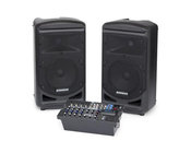 Samson XP800 8" Stereo 2-Way Portable PA Monitors 400W with Bluetooth and 8-Channel Mixer