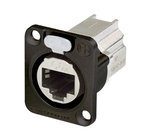 Neutrik NE8FDX-P6-B CAT6A Shielded Panel Connector with Black Housing