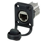 Neutrik NE8FDX-P6-W CAT6A Shielded Panel Connector with Rubber Sealing Cap, Nickel Housing