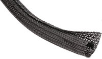TechFlex F6N100BK100 Flexo F6 1" Flexible Semi-Rigid Wrappable Split-Braided Sleeving, Black, 100 ft