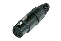 Neutrik NC4FX-BAG 4-pin Female XLR Cable Connector, Black, Silver Contacts