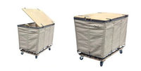 Rose Brand HMPR0001 Canvas Hamper Reinforced 8 Bushel Hamper with Casters